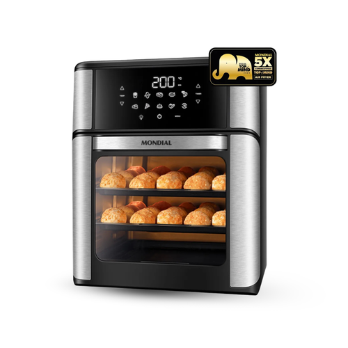 Imagem 1 de 8 de Air Fryer Forno 12L Afon-12l-gi 2000w Digital Mondial - Preto/Inox